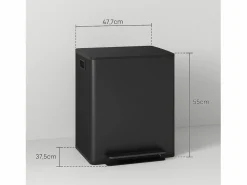 Cubo De Basura Para Cocina|Papelera con pedal de 25 l, acero inoxidable, color (47,7 x 37,5 x 56 cm)