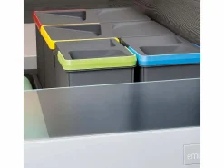 Cubo De Basura Para Cocina|Papelera diferenciada con 4 contenedores, altura 26,6 cm.