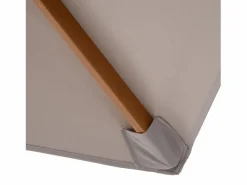 Parasol con LED, 3 posiciones, poliéster, bambú, gris, (250x250x230 cm) New