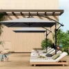 Sombrilla|Parasol descentrado de 260 cm, con protección UV 50+, función de inclinación, de metal y poliéster gris (295x250x235cm)