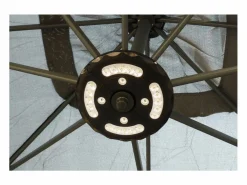 Concept-Usine Parasol excéntrico cuadrado con LED de 3x3 m SOLENZARA Gris Outlet