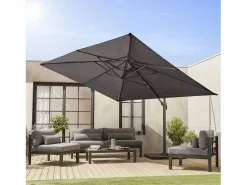 Sweeek Sombrilla|Parasol rectangular excéntrico, 3x4m + placas de lastre 50x50cm