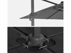 Sweeek Sombrilla|Parasol rectangular excéntrico, 3x4m + placas de lastre 50x50cm