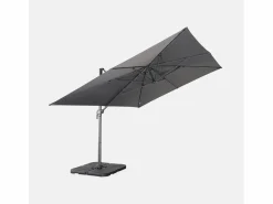 Sweeek Parasol 3x4m rectangular desplazado Gris Online