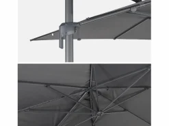 Sweeek Parasol 3x4m rectangular desplazado Gris Online