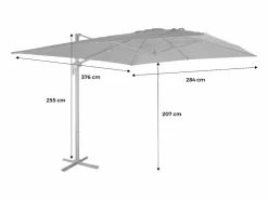 Sweeek Parasol 3x4m rectangular desplazado Gris Online