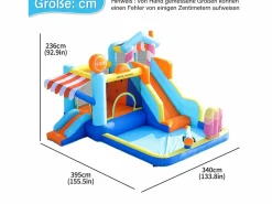 Parque acuático inflable 7 en 1 para niños - 395 x 340 x 236 cm - Oxford - Con ventilador -^Merax Online