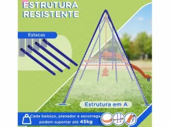 Parque de juegos infantil Fly 4 en 1-3 A 180x367x192 cm^Outsunny Outlet