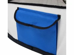 Clicnbuy Parque de perros plegable y bolsa transporte 125x125x61cm Azul New