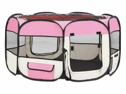 Clicnbuy Seguridad Para Mascotas|Parque de perros plegable y bolsa transporte 125x125x61cm