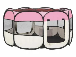 Clicnbuy Seguridad Para Mascotas|Parque de perros plegable y bolsa transporte 125x125x61cm