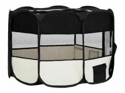 Clicnbuy Seguridad Para Mascotas|Parque de perros plegable y bolsa transporte 110x110x58cm