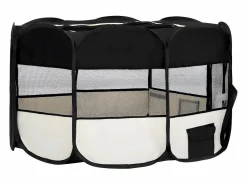 Parque de perros plegable y bolsa transporte 145x145x61cm ES101956^