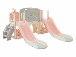 Merax Tobogán|Parque infantil 8 en 1 - 197 x 167 x 98 cm - Fabricado en HDPE - Con túnel arqueado y estructura de escalada -