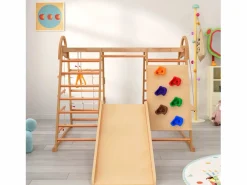 Parque infantil 7 en 1 con tobogán, columpio y red de escalada, 140 x 120 x 120 cm Sale