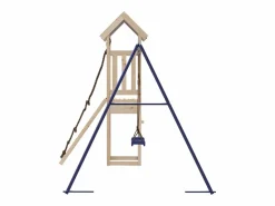 Parque infantil de exterior de madera maciza de pino ES711061 Marru00f3n Outlet