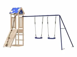 Parque infantil de exterior de madera maciza de pino ES428046 Marru00f3n