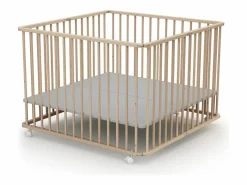 Webaby Mueble De Bebé|Parque infantil plegable madera CALI - Haya Cruda - 100 x 100 cm