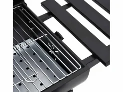 vidaxl Parrilla de barril ruedas y estantes acero 115x85x95 cm Negro Best