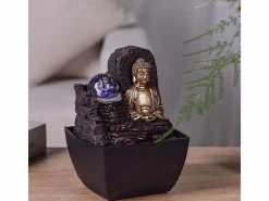 Pequeña fuente de resina de interior con Buda Theravada de LED^Zen Arôme Sale