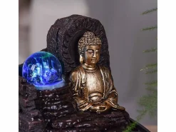 Pequeña fuente de resina de interior con Buda Theravada de LED^Zen Arôme Sale