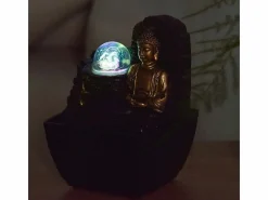 Pequeña fuente de resina de interior con Buda Theravada de LED^Zen Arôme Sale