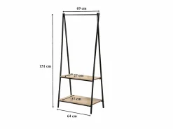 Calicosy Burro Para Ropa|Perchero 2 baldas estilo industrial - y efecto madera
