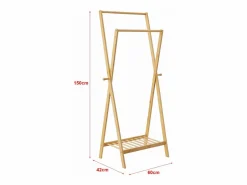 Helloshop26 Burro Para Ropa|Perchero 150 x 60 x 42 cm bambú 03_0008139