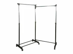 Perchero Auxiliar Doble con Barra Giratoria y Ruedas 162x168 cm^5five New