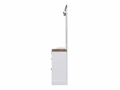OKWISH Perchero con 2 cajones de almacenamiento, espejo, ganchos y paragüero Blanco Outlet