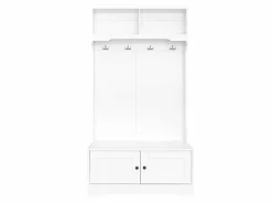 OKWISH Armario De Entrada|Perchero con 4 ganchos y 2 puertas de almacenamiento – Para recibidores y pasillos