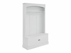 Perchero de 2 puertas - Guardarropa con barra y estantes abiertos - Estantes regulables Blanco New