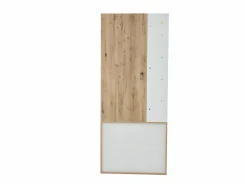 OKWISH Perchero blanco y natural con ganchos y estantes de almacenamiento, 2 puertas – Para recibidores y pasillos Color natural claro Best