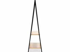 VS Venta-stock Perchero Carla 2 estantes 1 barra, color roble/negro, 150 cm altura Color natural oscuro Sale