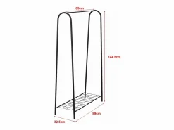 Helloshop26 Burro Para Ropa|Perchero con superficie de almacenamiento 144,5 x 89 x 32,5 cm 03_0008137