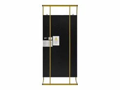 OKWISH Perchero con zapatero de dos puertas, ganchos metálicos y espejo - y dorado Negro Best