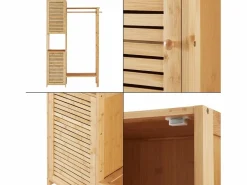 Perchero de bambú 164 x 99 x 29 cm natural 03_0008141^Helloshop26 Best