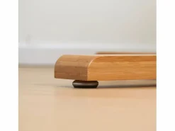 Perchero|Perchero de bambú con 8 ganchos, diseño natural y funcional, color natural (49,5 x 49,5 x 178 cm)