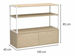 Perchero de buhardilla KADRA de 100 x 85 cm con armario y cajones^ Discount
