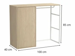 Burro Para Ropa|Perchero de buhardilla KADRA de 100 x 85 cm con armario y mueble de almacenaje