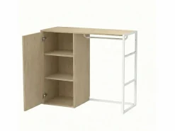 Burro Para Ropa|Perchero de buhardilla KADRA de 100 x 85 cm con armario y mueble de almacenaje