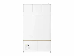 Perchero de entrada con banco, 4 ganchos y 2 puertas 105×40×180 cm^Hauss Spole Best
