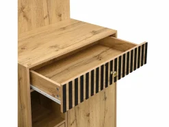 OKWISH Perchero|Perchero de entrada con banco para zapatos y espejo, espacio de almacenamiento - Natural