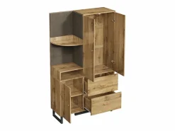 Perchero de madera - Armario de 2 cajones y 3 puertas - Almacenamiento abierto^ New