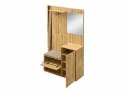 OKWISH Perchero|Perchero de madera con banco para zapatos, espejo y paragüero - para pasillos y entradas