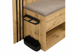 OKWISH Perchero|Perchero de madera con banco para zapatos, espejo y paragüero - para pasillos y entradas