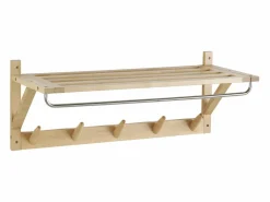 Perchero de madera de abedul natural Color natural claro Outlet