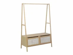 Perchero de madera y ratán A110 x A165 cm ARKA Roble Color natural claro Online