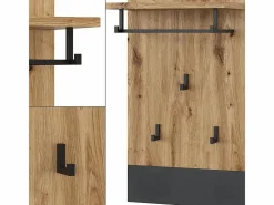 Vicco Perchero de pared antracita 44x25.6x83 selena Gris antracita Sale