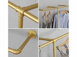 Burro Para Ropa|Perchero de pared de metal , barra para colgar ropa, 205x190cm